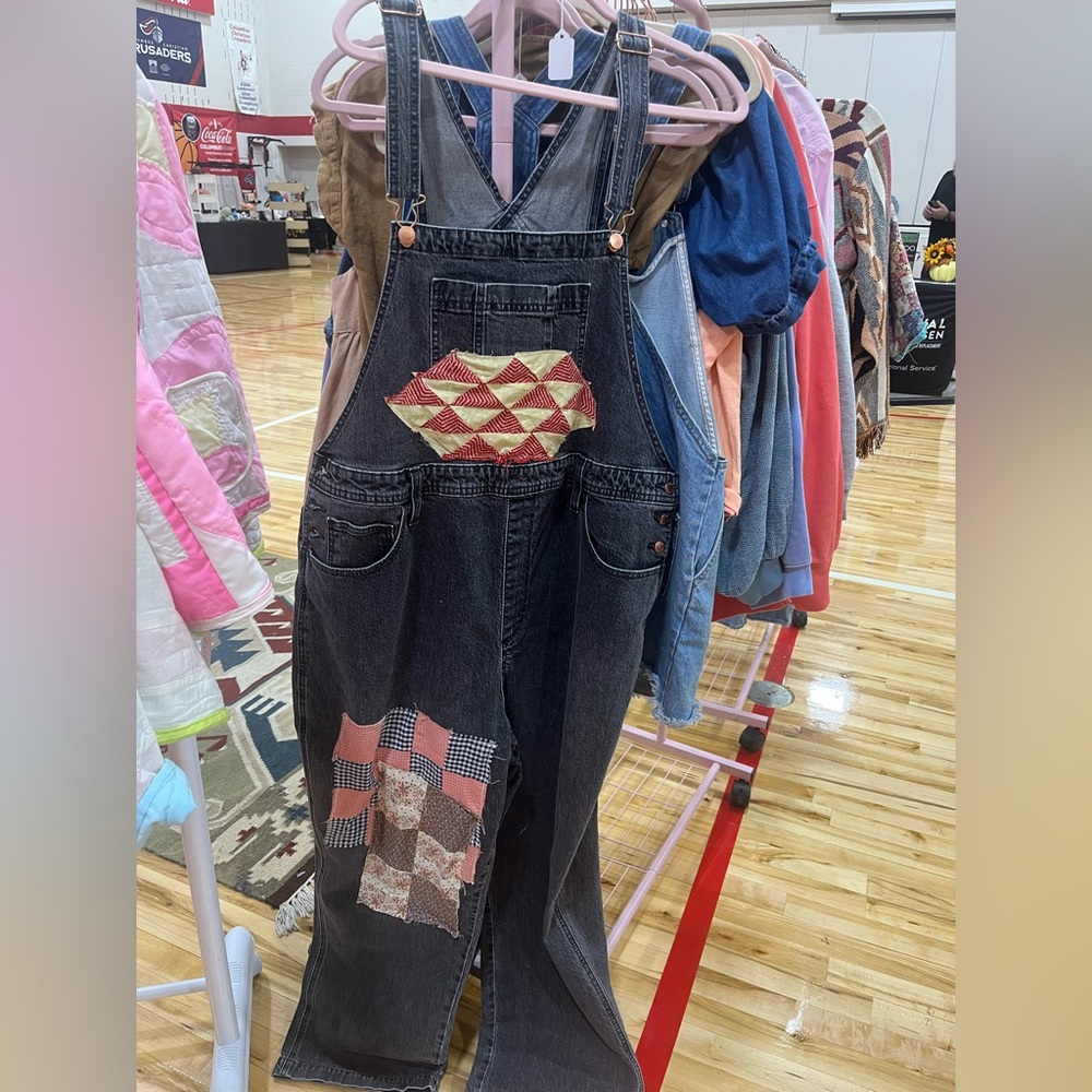 Patchwork overalls